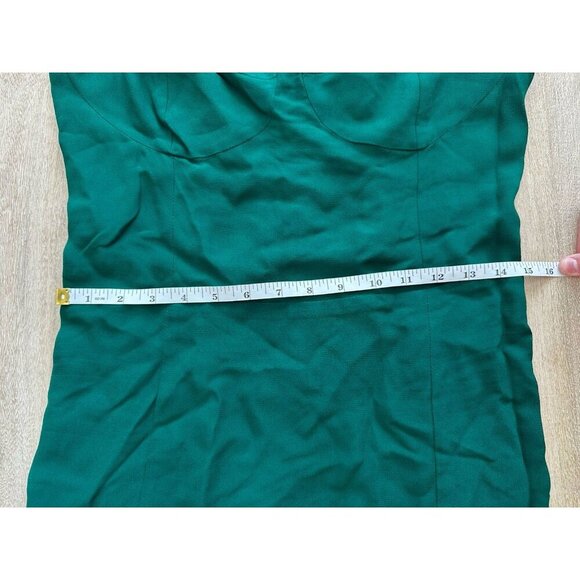 Reformation Juliette Dress Emerald Green Size 12 Bow Straps Slit Midi - Picture 7 of 8